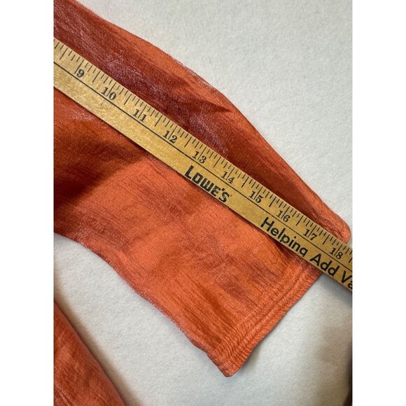 Ruby Rd. Womens Metallic Orange Button-Front Jacket 3/4 Sleeve Size 12 - Picture 7 of 8